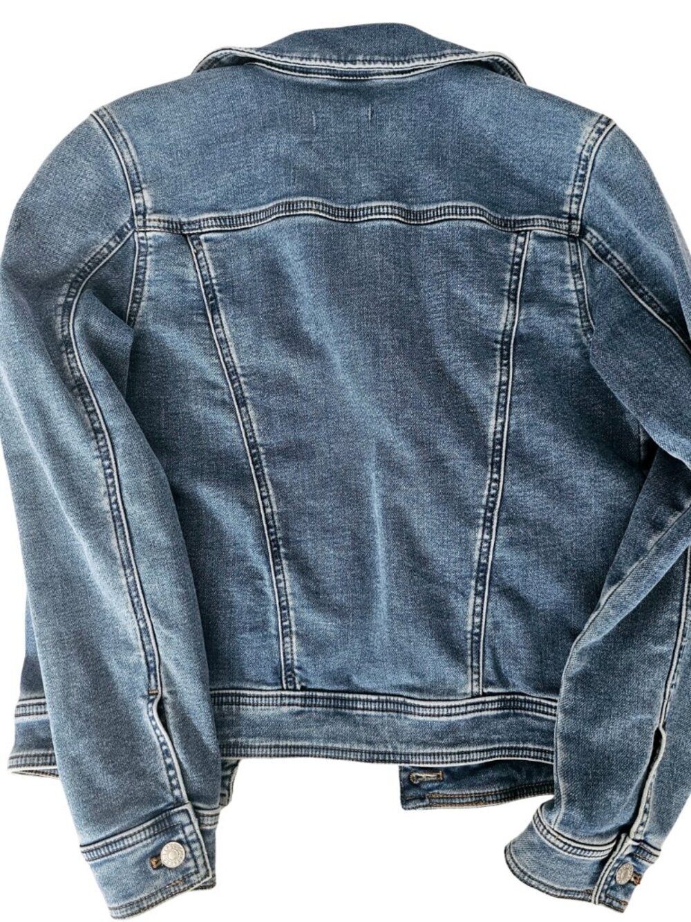 ✨Like New✨ Express Women's Light Wash Denim Trucker Jacket, Blue, Size XS - Picture 7 of 8